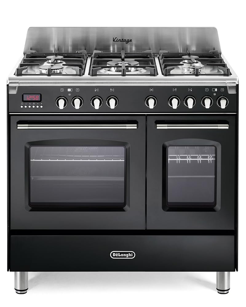 DELONGHI MEM965TNXED CUCINA FORNO PIANO COTTURA 5 FUOCHI GAS TRIPLA CORONA NERO