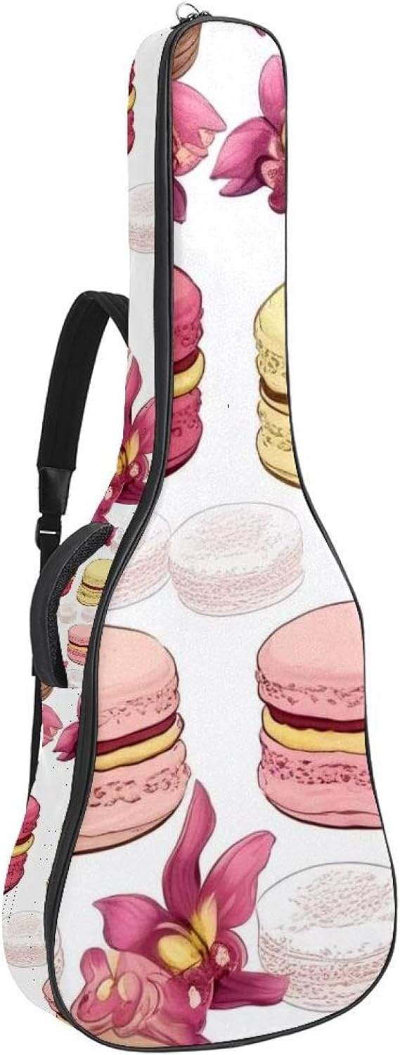 Colorful Art Desserts Guitar Bag 40 41 42 In 2 Pockets Guitar Case Waterproof Guitar Case Resistent Oxford Cloth 0.4 In Extra Thick Sponge Padded for Acoustic Guitar