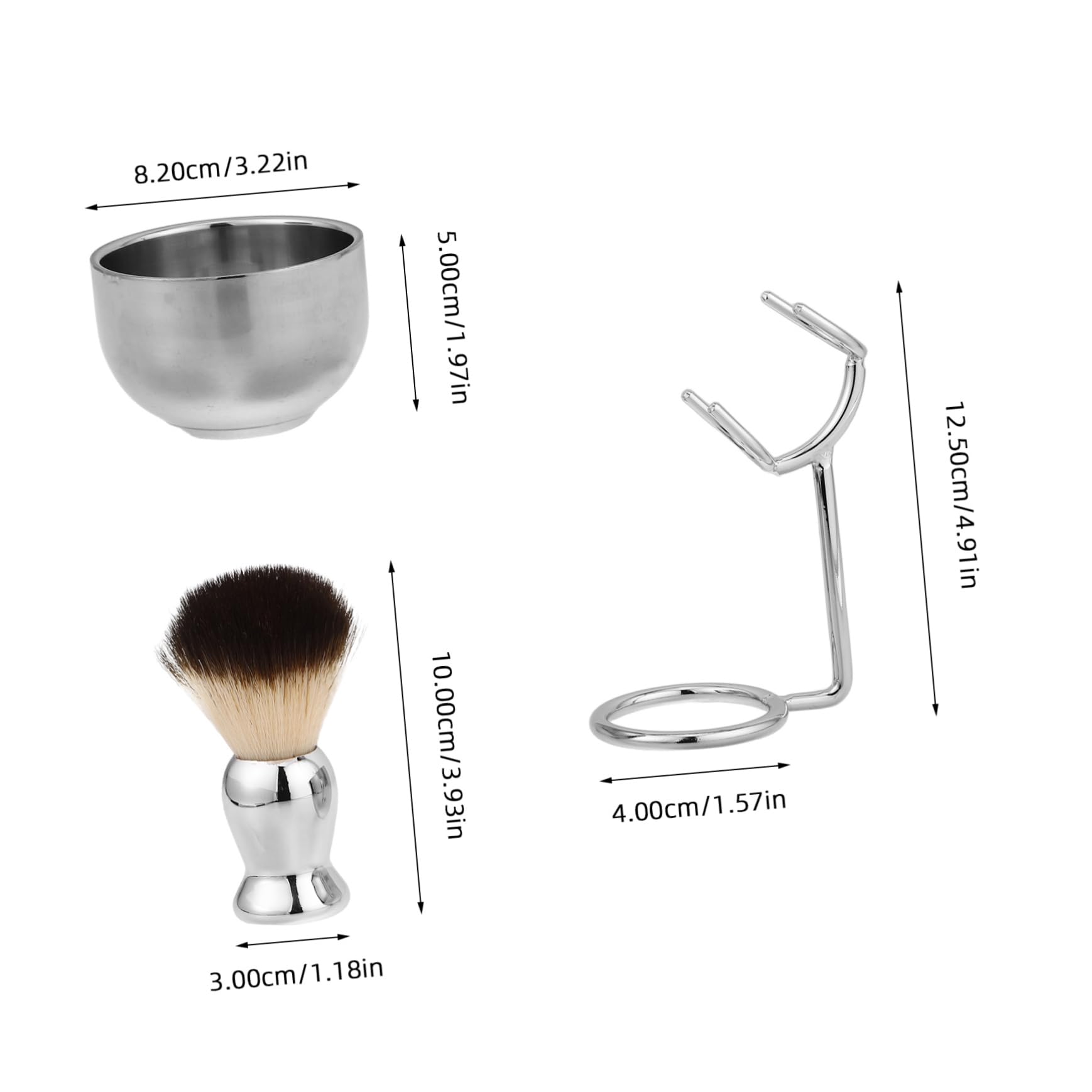 Beavorty Wet Shaving Kit Brush Stand Bowl Men's Safety Razor Set Stainless Steel Nylon Bristles