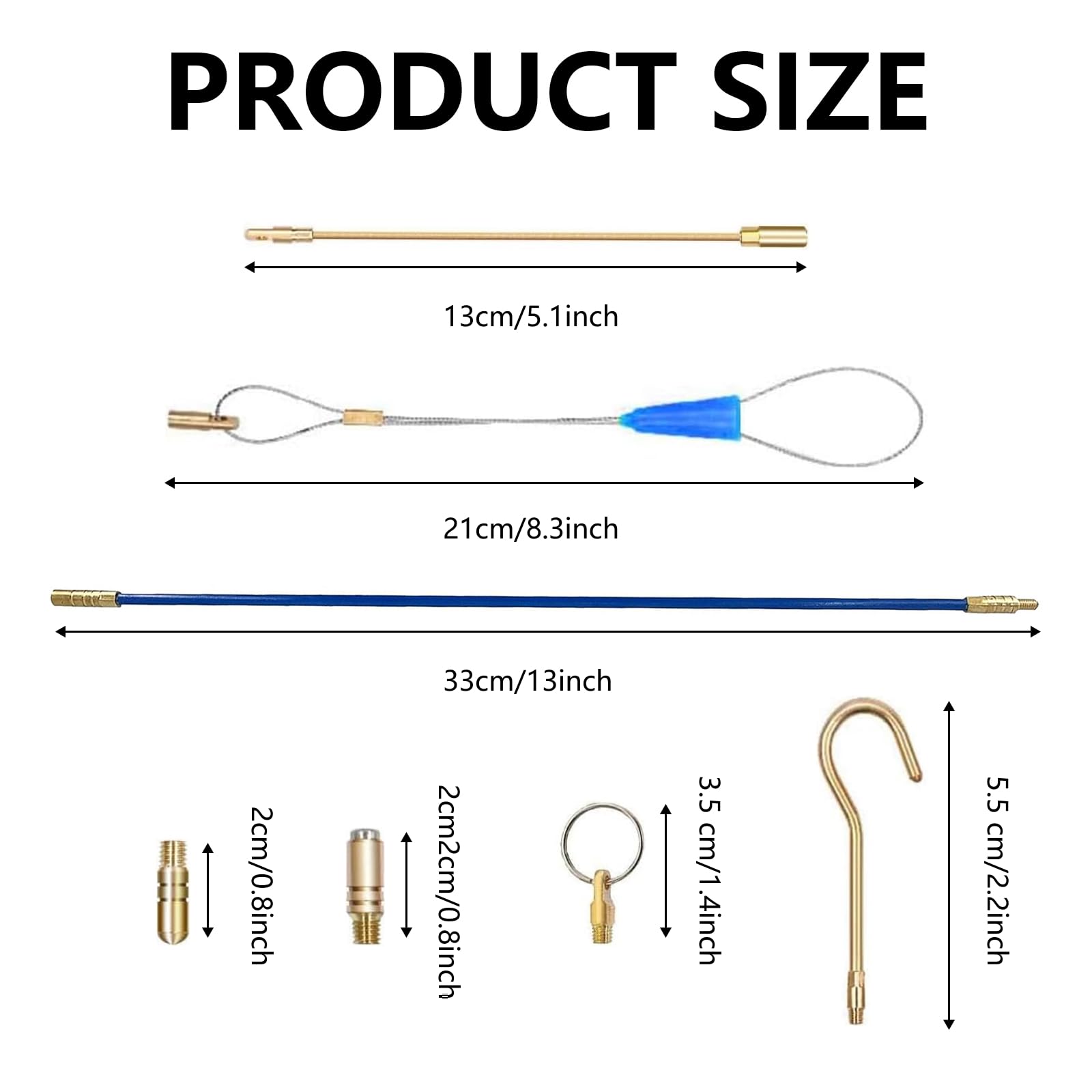 20 Varillas De Acceso Para Cables, Barra De Acoplamiento De Electricista, Kit De Entrada De Cable De Fibra De Vidrio, Espiral RetráCtil Con Muelle GuíA, Ayuda Para Tirar De Cables (33 cm)