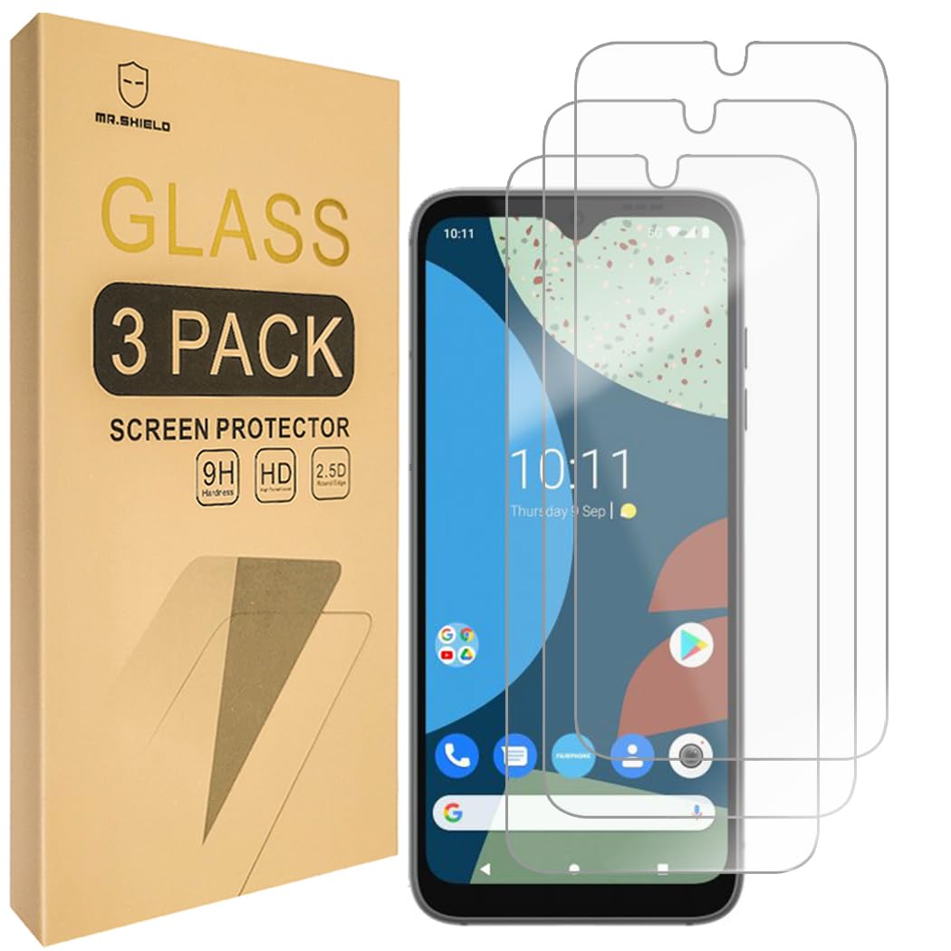 Mr.ShieldScreen Protector For Fairphone 4 [Tempered Glass] [9H Hardness] [3-Pack] Screen Protector