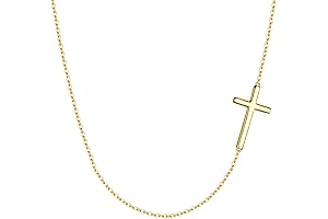 Ever Faith 925 Sterling Silver Simple Sideways Cross Pendant Choker Necklace: An...