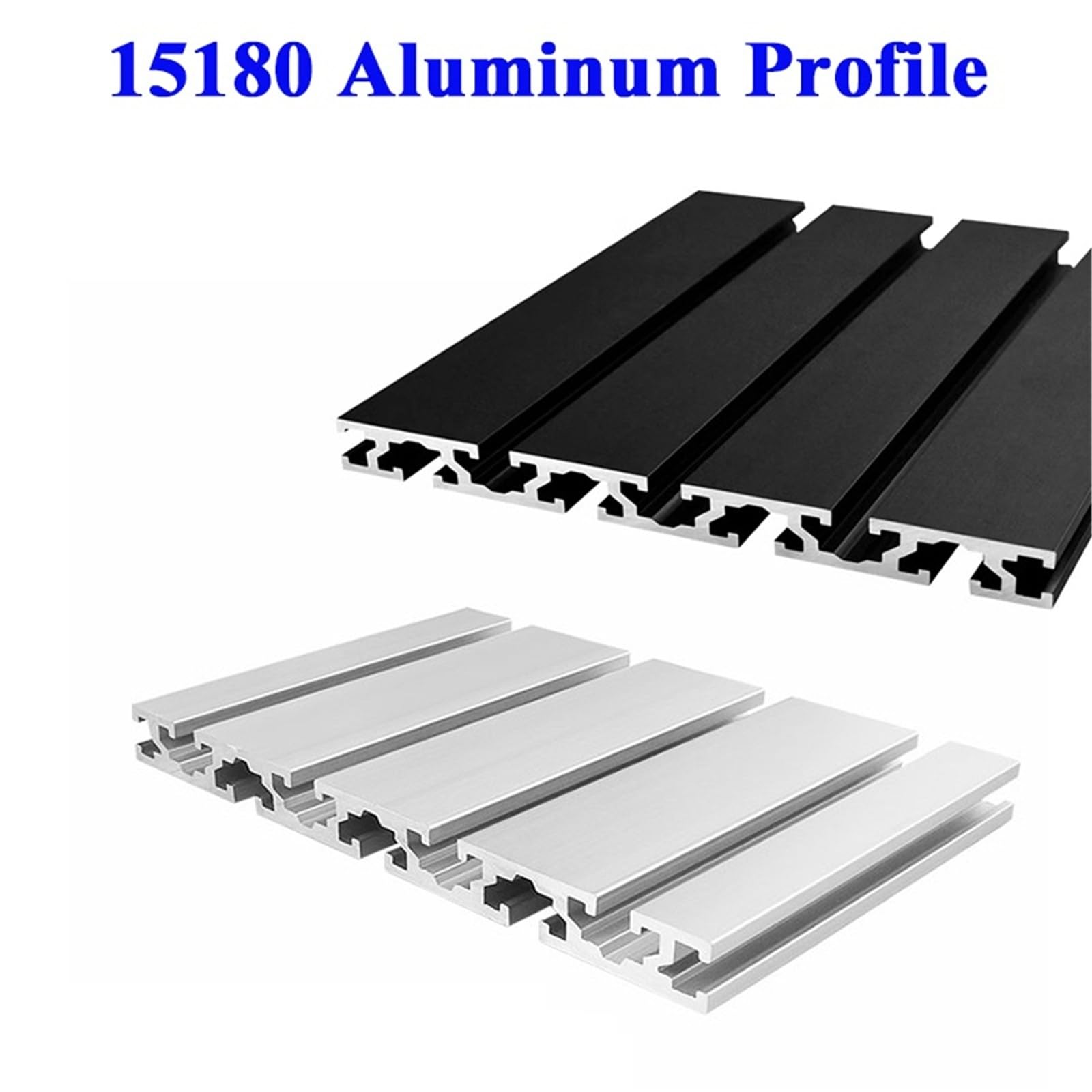 GTPBAO 15180 Telaio in estrusione di alluminio anodizzato nero 15x180mm Rack piano for supporto for macchinari industriali Binario estruso(300mm 11.8" long)