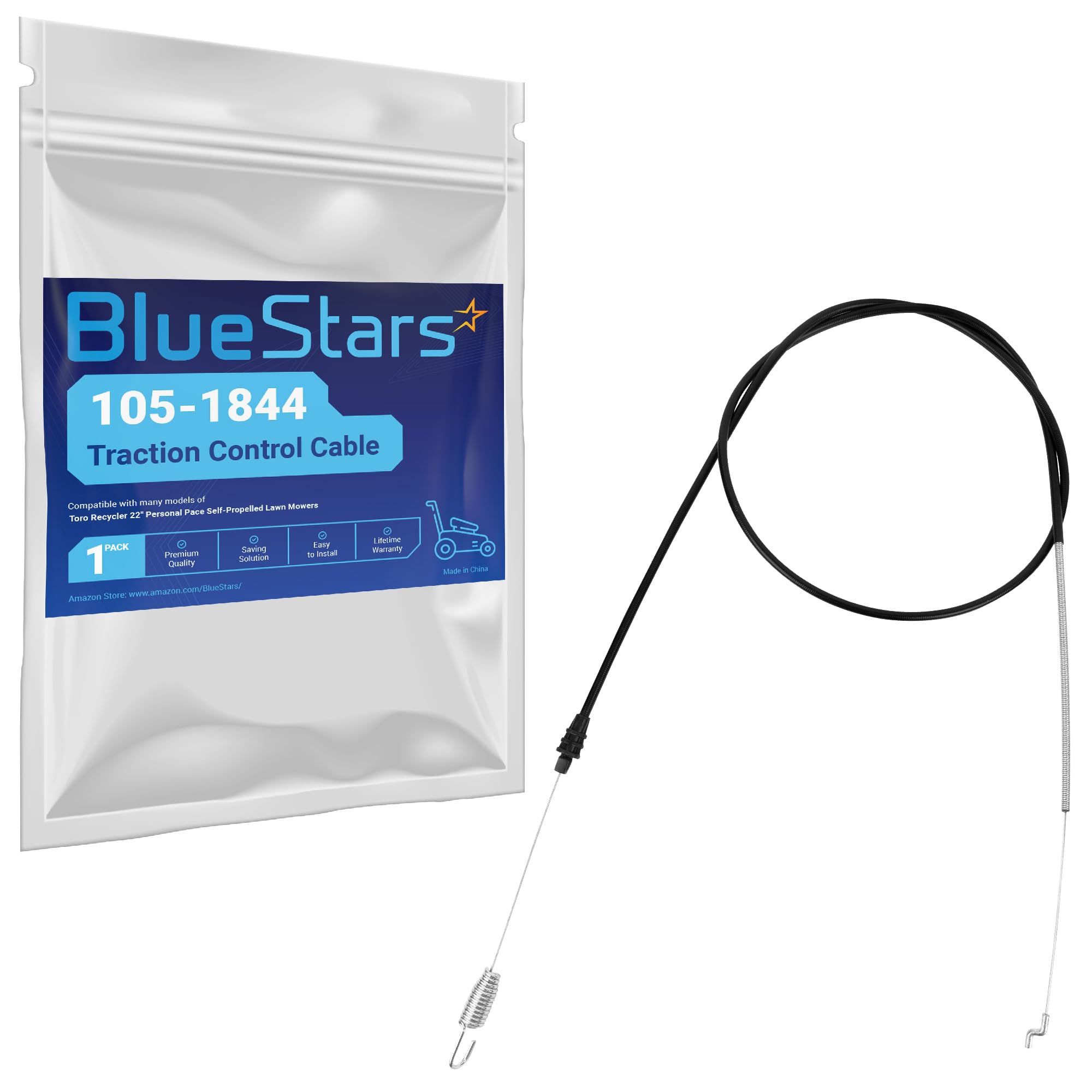 BlueStars 105-1844 Traction Control Cable - Compatible with Toro Rear Drive