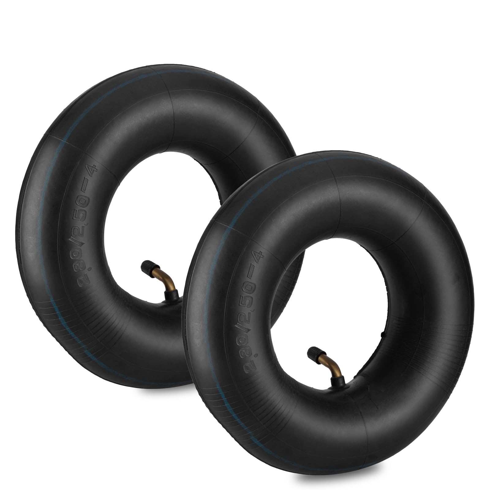 NIGOOLATA 2.80/2.50-4 Inner Tube 2.80-4 2.50-4 Replacement Tire Tubes with Bent Valve Stem for Wheelbarrows, Scooters, Hand Trucks, Lawn Mowers, Dollies - 2 Pack-image-13