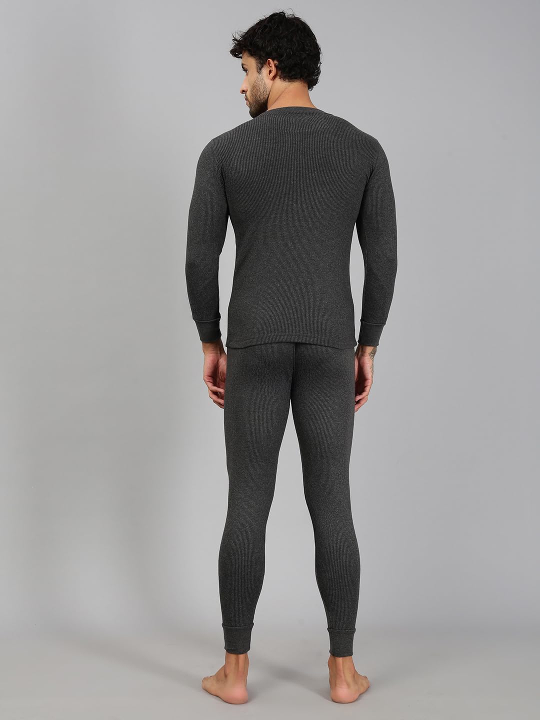 Lux Cozi HEATEK Ensemble thermique pour homme avec col en V et manches longues pour la peau | Ensemble thermique pour homme | Style 555