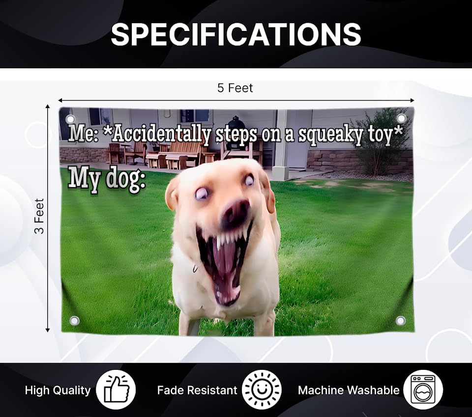 3x5 Feet Polyester Funny Flag with 4 Brass Grommets - Cool Tapestry Poster for Bedroom or Bathroom Wall Decor - Home Garden Meme Single Sided Banner for Outside and Inside - Garage or Party Decoration - Image 2