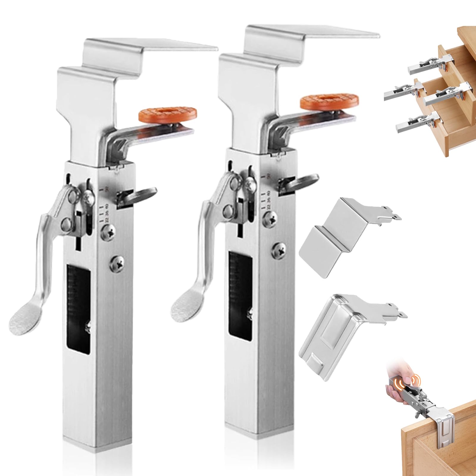 Llelemamo 2Pcs Fivalo Drawer Front Installation Clamps, Adjustable Drawer Fixing Clamp, Efficient Cabinet Drawer Clamps Setup With Easy, Woodworking Tool Universal Cabinet Clips Installation Tool (2Pcs)