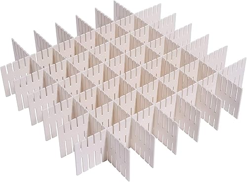 Miniatura 3 de 24 divisores de cajones ajustables de 14.5 pulgadas, separadores de cajones de almacenamiento de plástico, divisores de cajones de rejilla blanca,