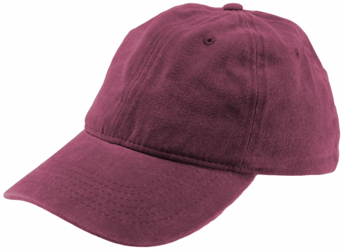 Tom Franks Ladies Cotton Stonewashed Baseball Cap - Wine, One Size