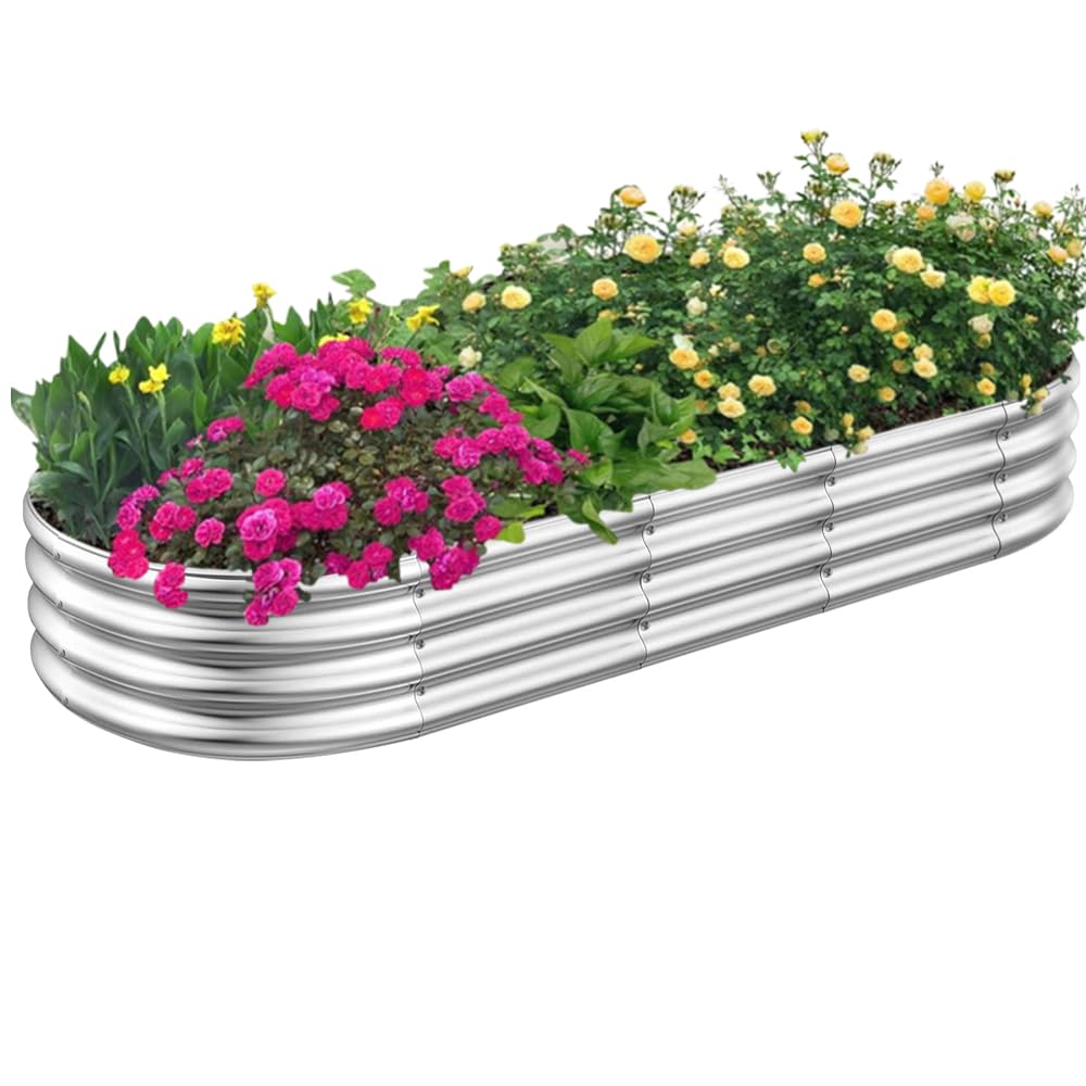 RAYKEEP Galvanized Raised Garden Bed for Vegetables (5x2x1(ft))
