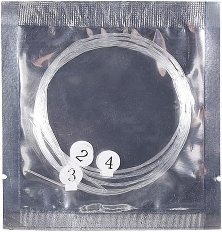 Ukulele Strings, 4-Pack Carbon Fluorocarbon Strings for Soprano, Concert, and Tenor Ukuleles, Regular Tension for Brighter Tone and Stable Tuning