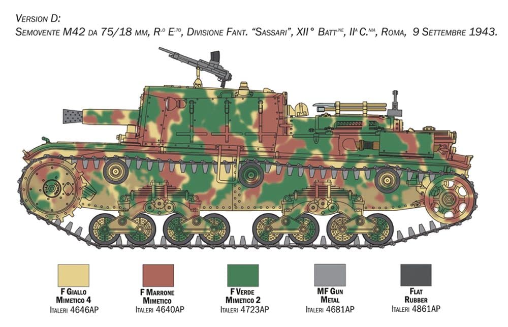 Italeri 6569 Semovente M42 da 75/18 mm, Scala 1:35, Plastic Model Kit, Modello in plastica da Montare, modellismo, mezzi Militari