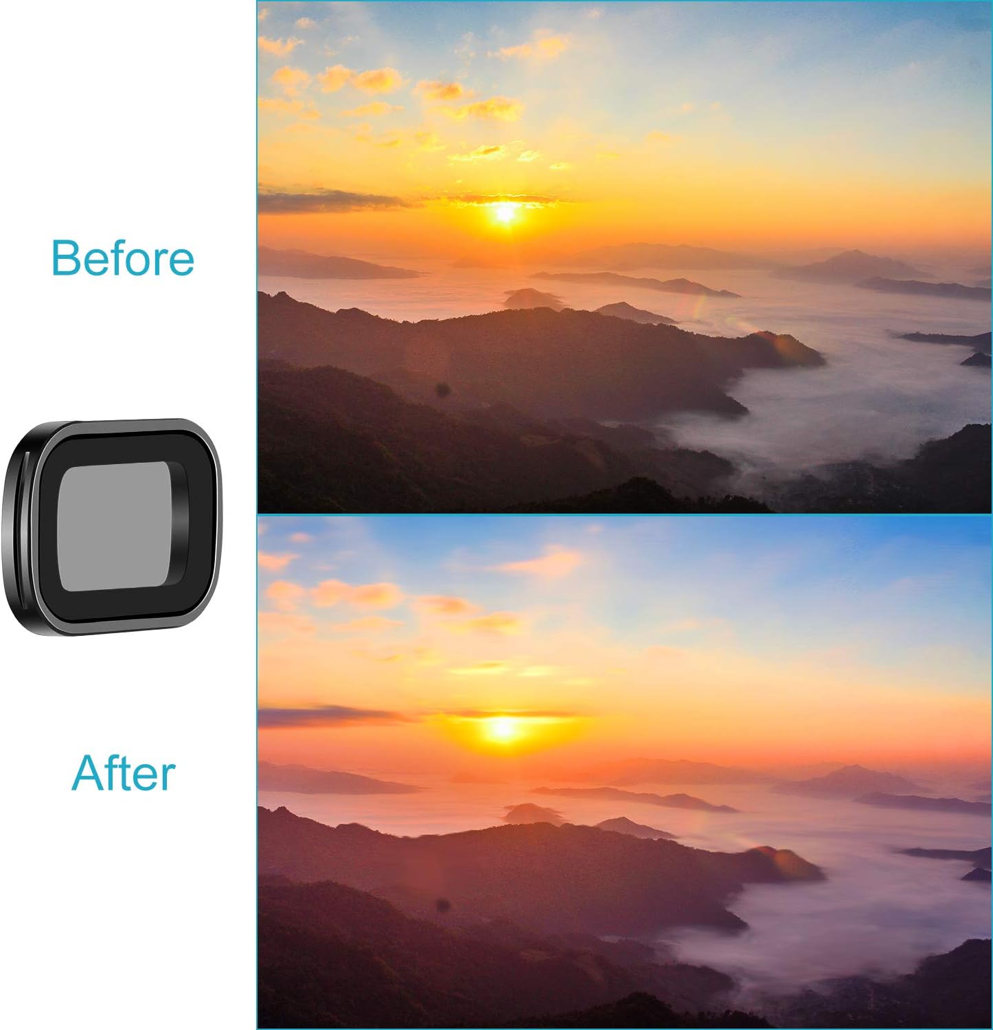 Neewer Magnetic ND Filter Set for DJI Osmo Pocket 2/1 Gimbal Handheld Camera, Includes Multi-coated ND4 ND8 ND16 Filters with Carrying Box for Outdoor Photography (Black Aluminum Alloy Frame)