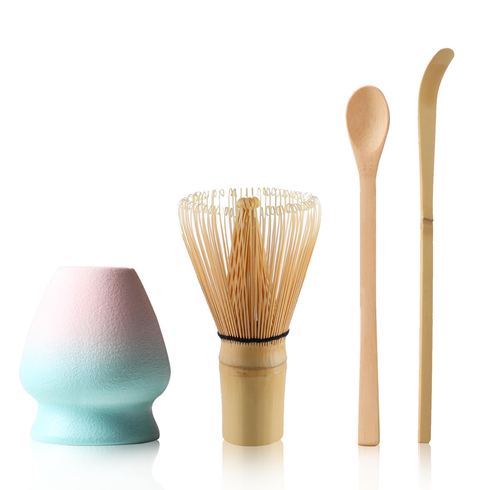 5-teiliges Matcha Set mit Matcha Besen, Löffel, Schaufel und