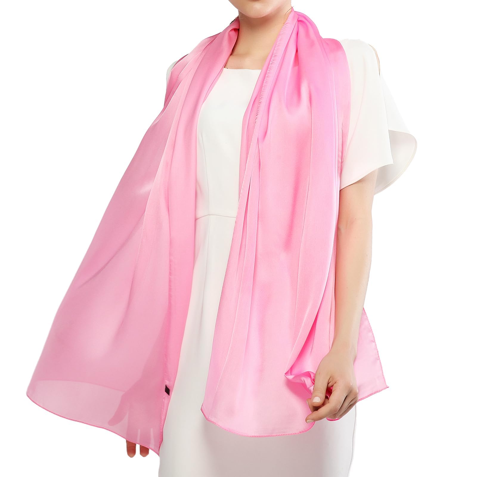 RIIQIICHY Foulard Sciarpa Seta Donna Pashmina Stola Scialle Cerimonia Abito da Sera Elegante Sposa