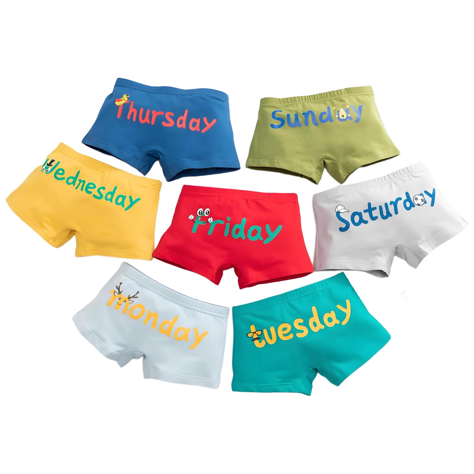 FORUSKY Biancheria Intima per Bambini, Boxer Morbidi e Traspiranti, per Bambini e Ragazzi, Confezione da 5