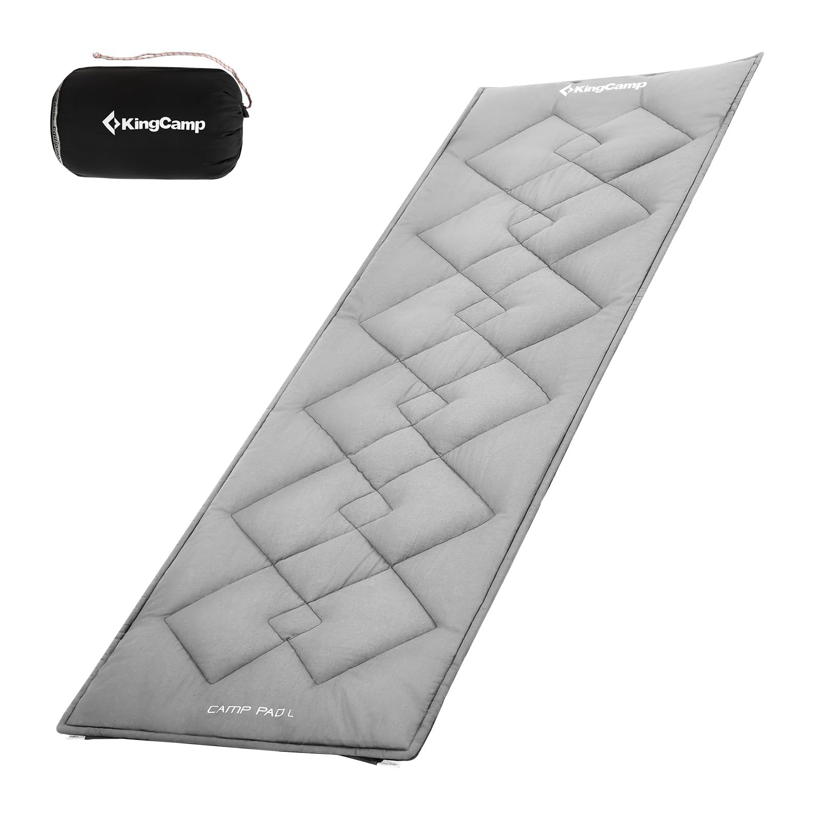KingCamp - Cubrecolchón de 500 g/m², Relleno Grueso para Cama de Campamento Plegable, colchón de Cama de Campamento y cojín con Doble Sistema Antideslizante, polialgodón Transpirable, Lavable a