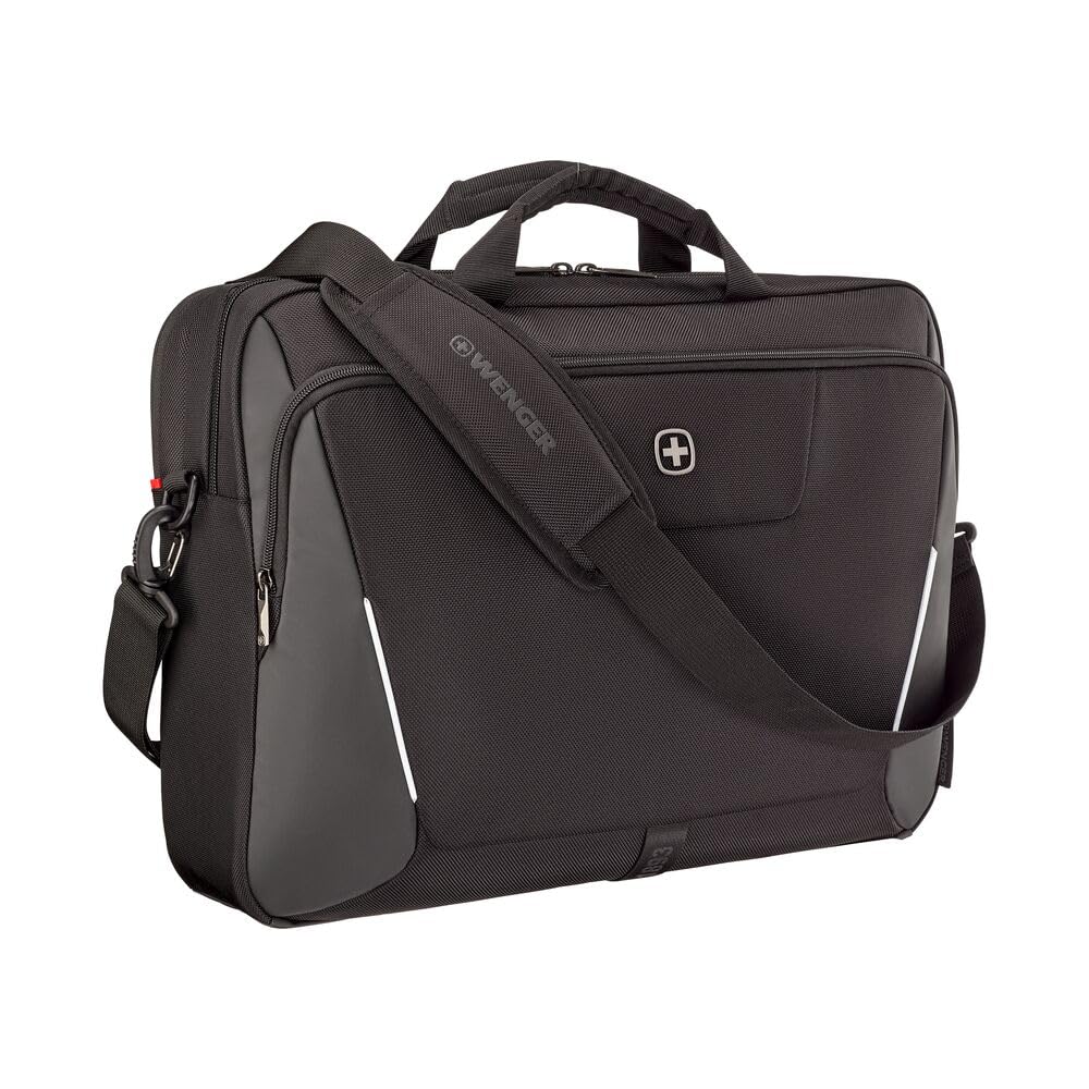 WENGER XE Brief Laptop-Tasche zum Umhängen, Notebook, Tabletfach, Aktentasche, Organizer, Damen Herren, Büro Business-Reisen Uni, Schwarz