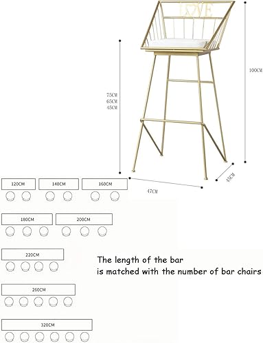 Miniatura 2 de YLCJ - Taburete industrial para desayuno, taburetes y almohadas de lino, silla de comedor para cocina  Pub  CAF  taburete máx. 440.9lbs de carga.,