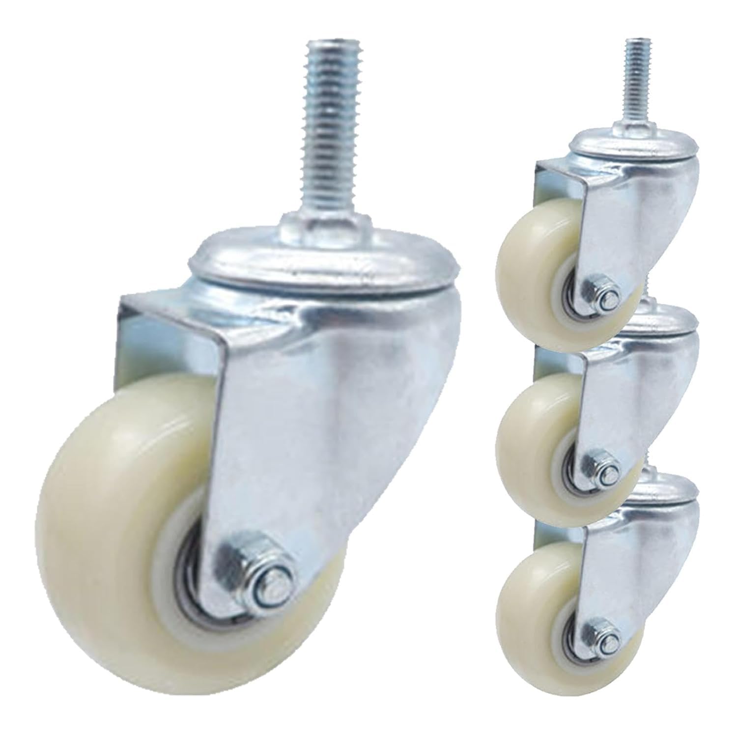 GBRJUYF Heavy-Duty Rubber Caster Wheels 4-Pack Swivel Casters with/without Brakes Replacement Wheels for Furniture & Carts Ideal for Moving Heavy Loads