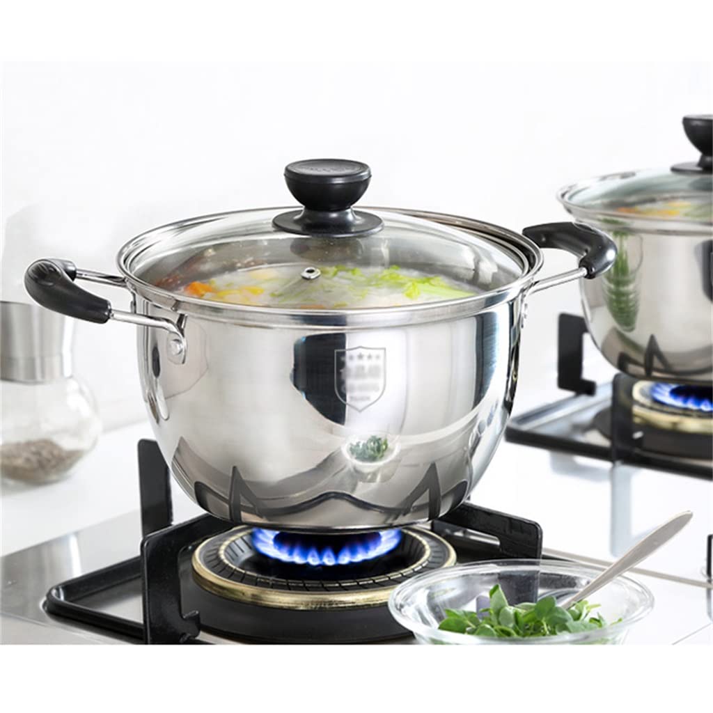 Set di pentole Combinazione Pentola per zuppa in acciaio inox Pentola per latte Pentola per cottura a vapore Pentola per friggere Fornello a gas Cucina a induzione domestica Universale (D Piccola)