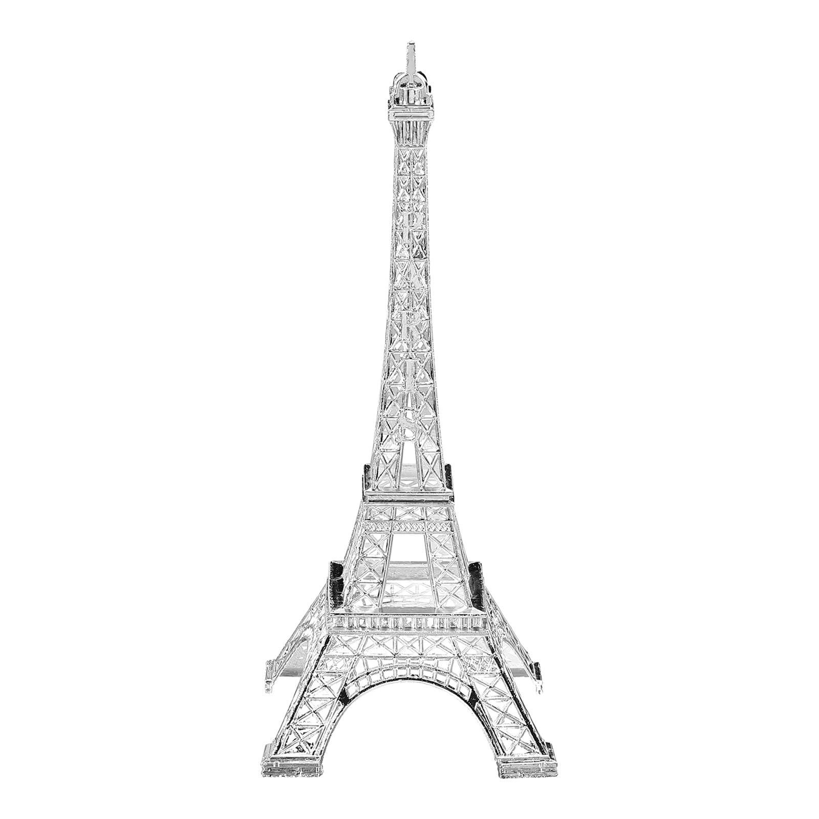 sourcing map Metal French Tower Statue, 7.1" Miniature Tower Ornament Metal Romantic French Architecture Decor 3D Sculpture Model for Home Desktop Ornaments Decoration Souvenir Gift, Silver