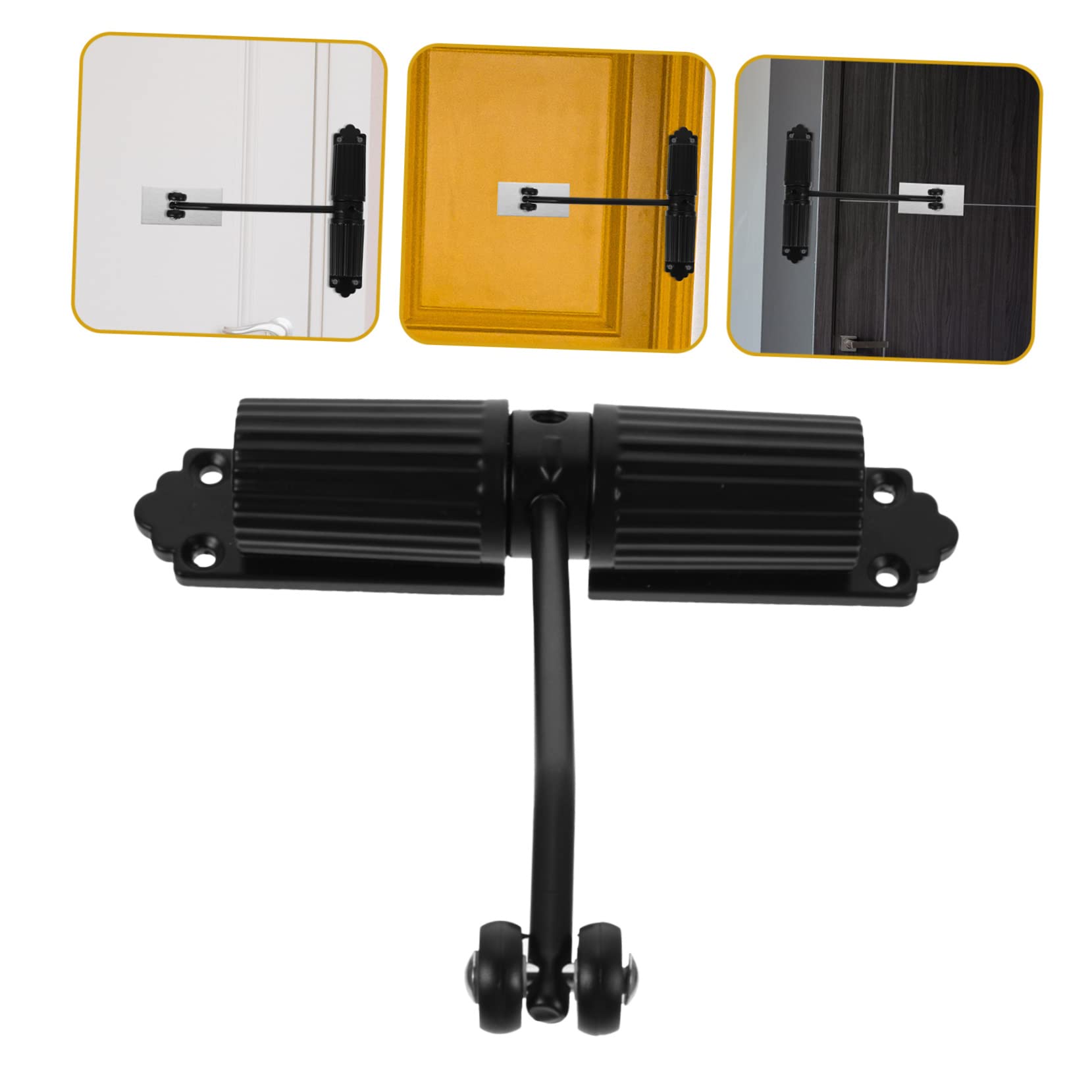 Muelle de cierre automático de puerta, 1 resorte de puerta de garaje y granero, cierre automático resistente para puertas y cobertizos del hogar, mecanismo automático de fácil instalación