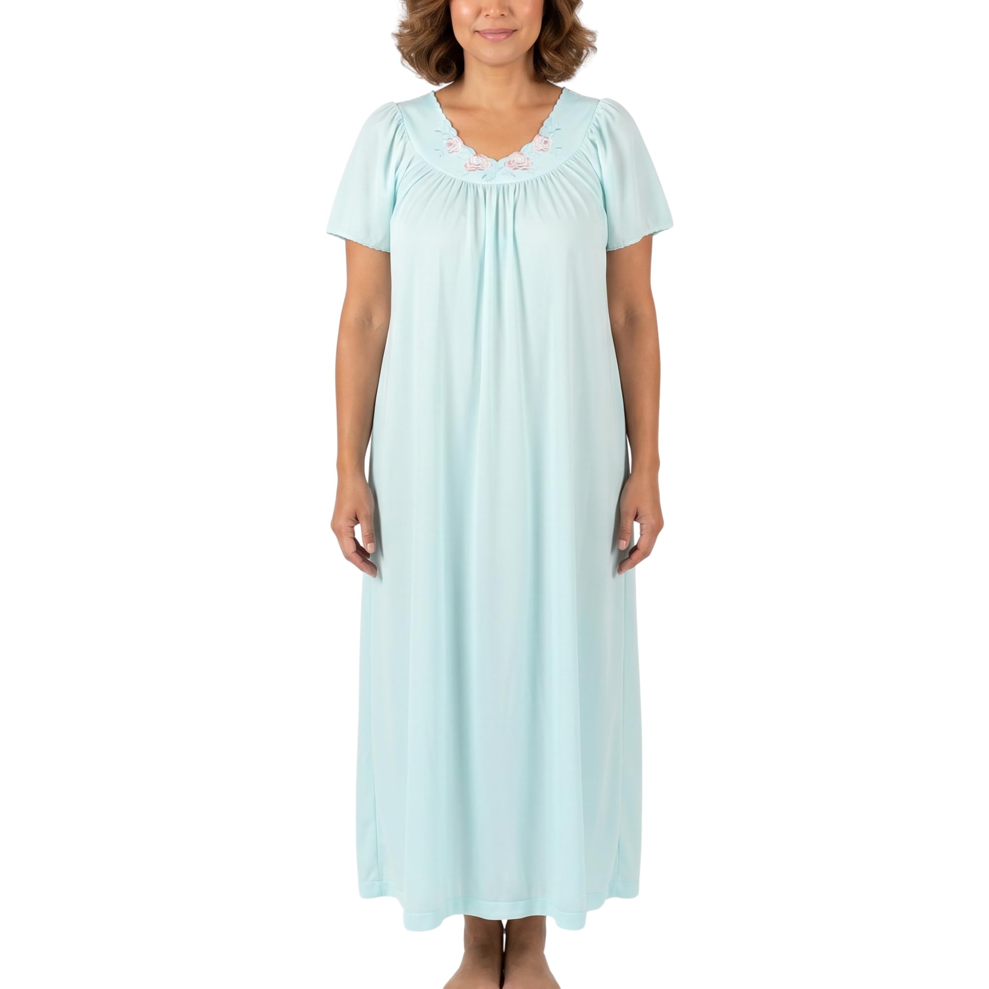 Shadowline Women's Petals 53 Inch Short Flutter Sleeve Long Gown
