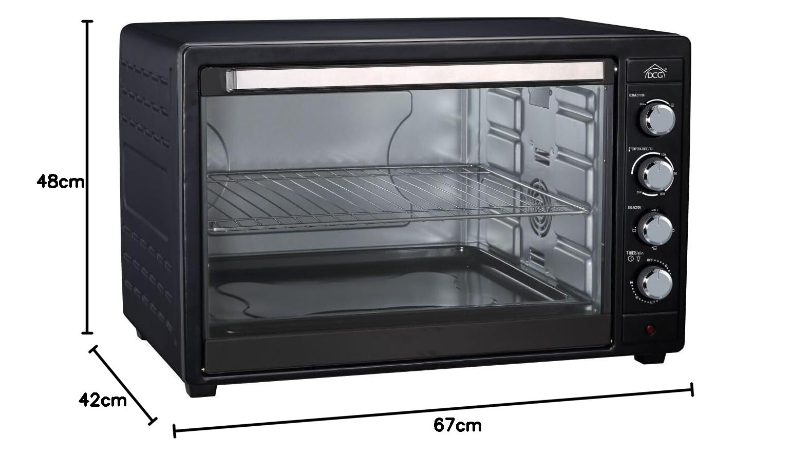 FORNO MULTIFORNO ELETTRICO VENTILATO 80 LITRI CON TEGLIA E GRIGLIA DCG MB9880