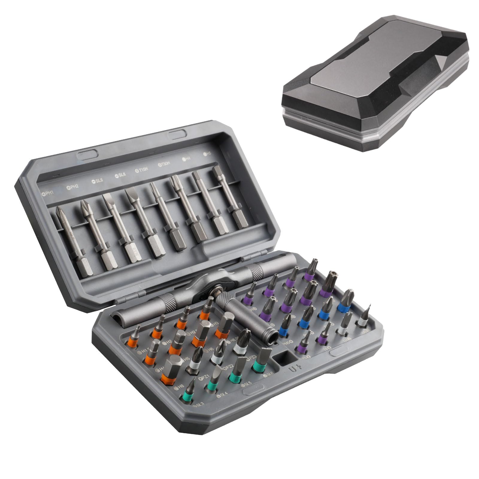 Ensemble de tournevis magnétiques 42 en 1 haut de gamme gris
