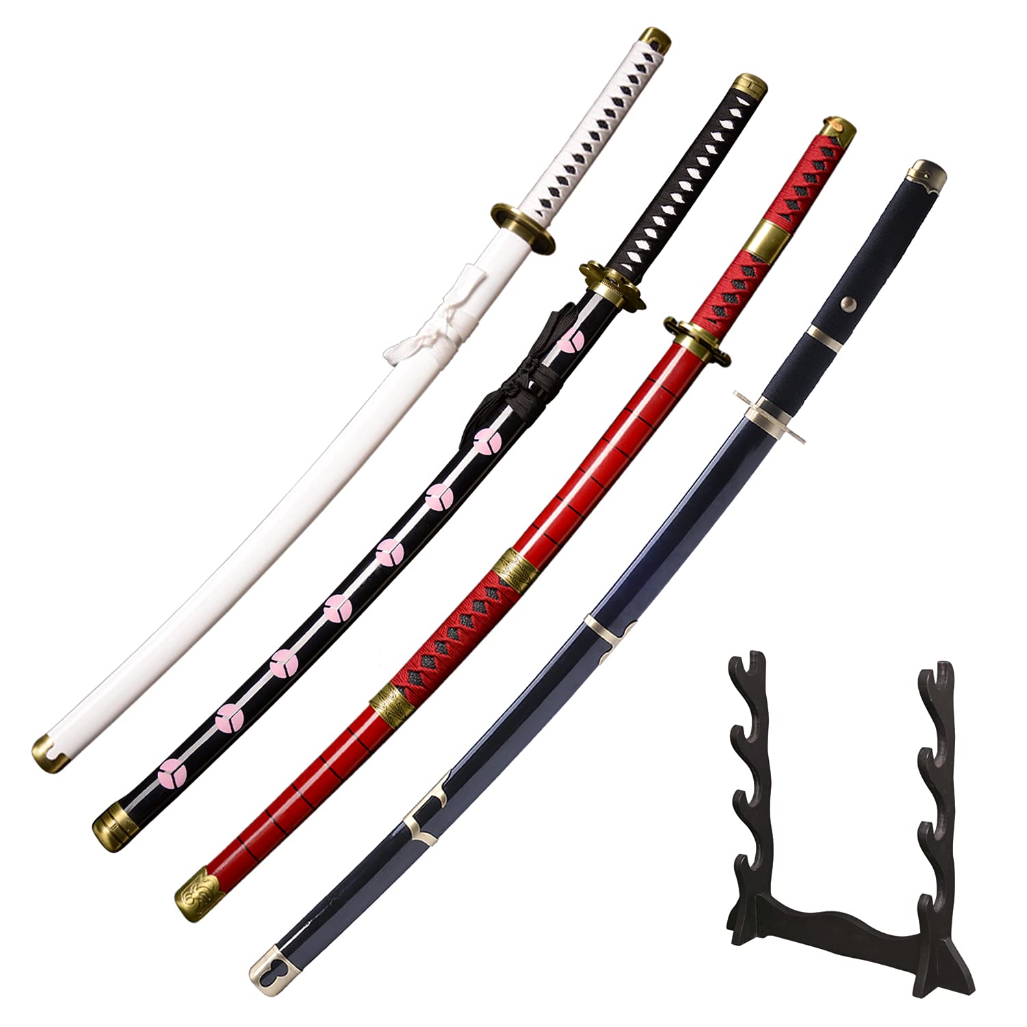 Uvency Bamboo Anime Swords Cosplay Roronoa Zoro Zwaard Wado Ichimonji Shusui Kitetsu Yubashiri Anime Originele textuur voor rollenspel en verzameling, Wado Ichimonji heeft