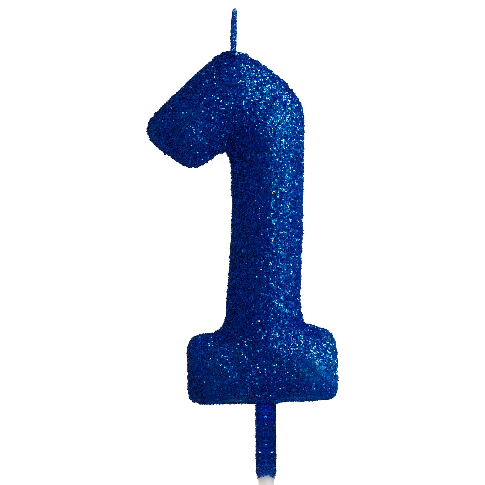 1st Glitter Birthday Candles, Blue Birthday Number Candle for Cake Topper Decorations for Girls Birthday Party Wedding Anniversary Celebration