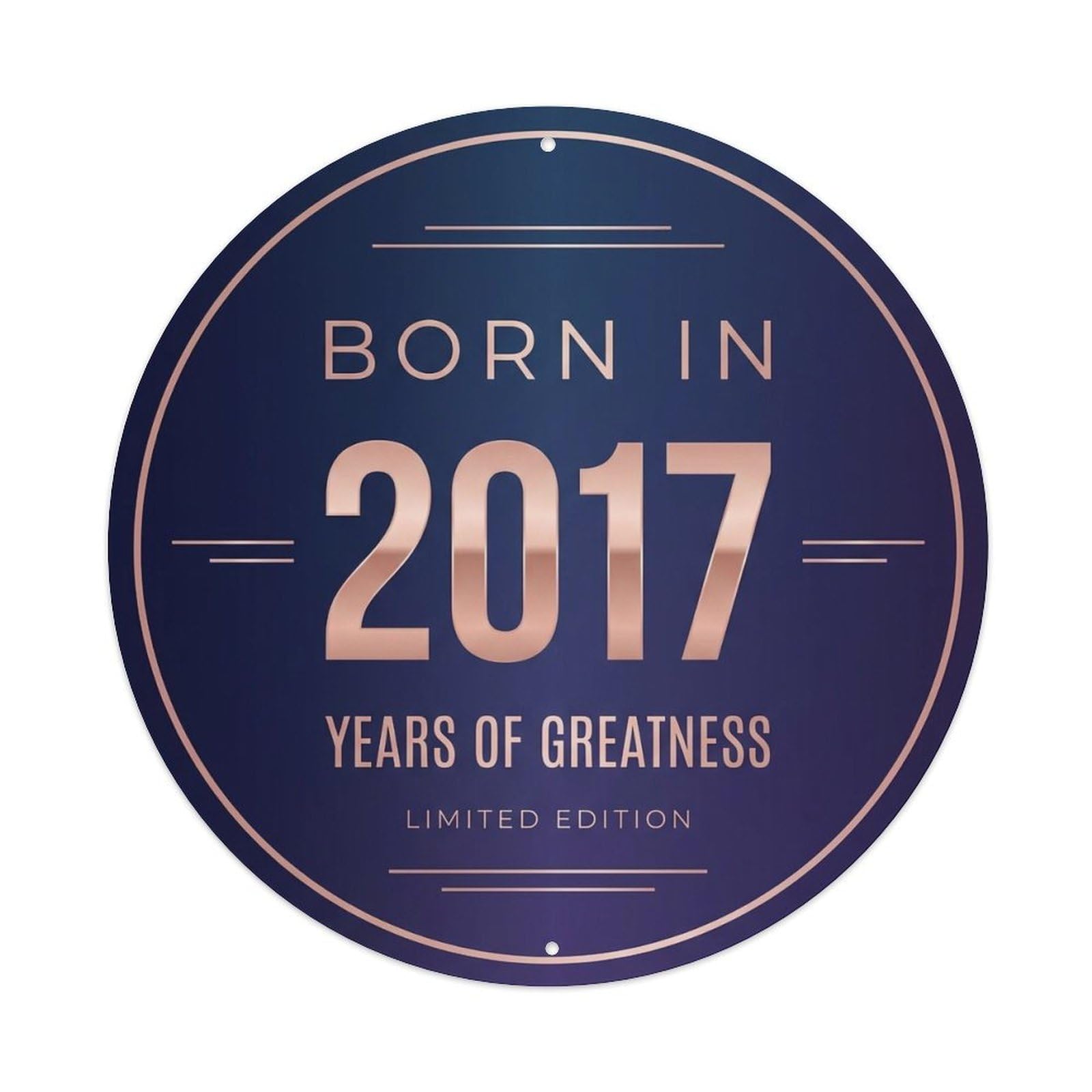 Okahys 8X8inch(20X20cm) Born In 2017 Years Of Greatness Year-Themed Birthday Gift Metal Tin Sign