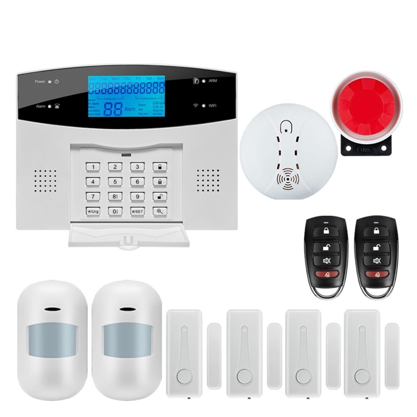 Tuya Smart Wifi gsm Sistema de alarma seguridad Rebar el detector movimiento Sensor ventana la puerta humo Instalación rápida