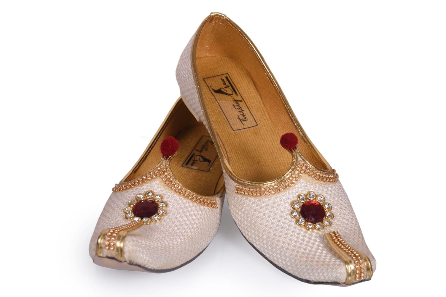 Thirsty Crow Mens Sherwani Jutti Traditional Ethnic Wedding Indian Shoes Mojari Shoes Embellished with Gemstones and Beadwork (White, UK Footwear Size System, Adult, Men, Numeric, Medium, 10) (B0DG3PZPB7) Amazon Price History, Amazon Price Tracker