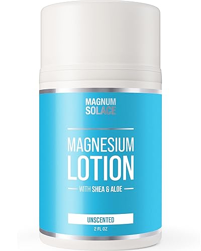 Loción de magnesio, superconcentrada, hecha con aceite de magnesio, aloe y karité, para calambres en las piernas, músculos doloridos y