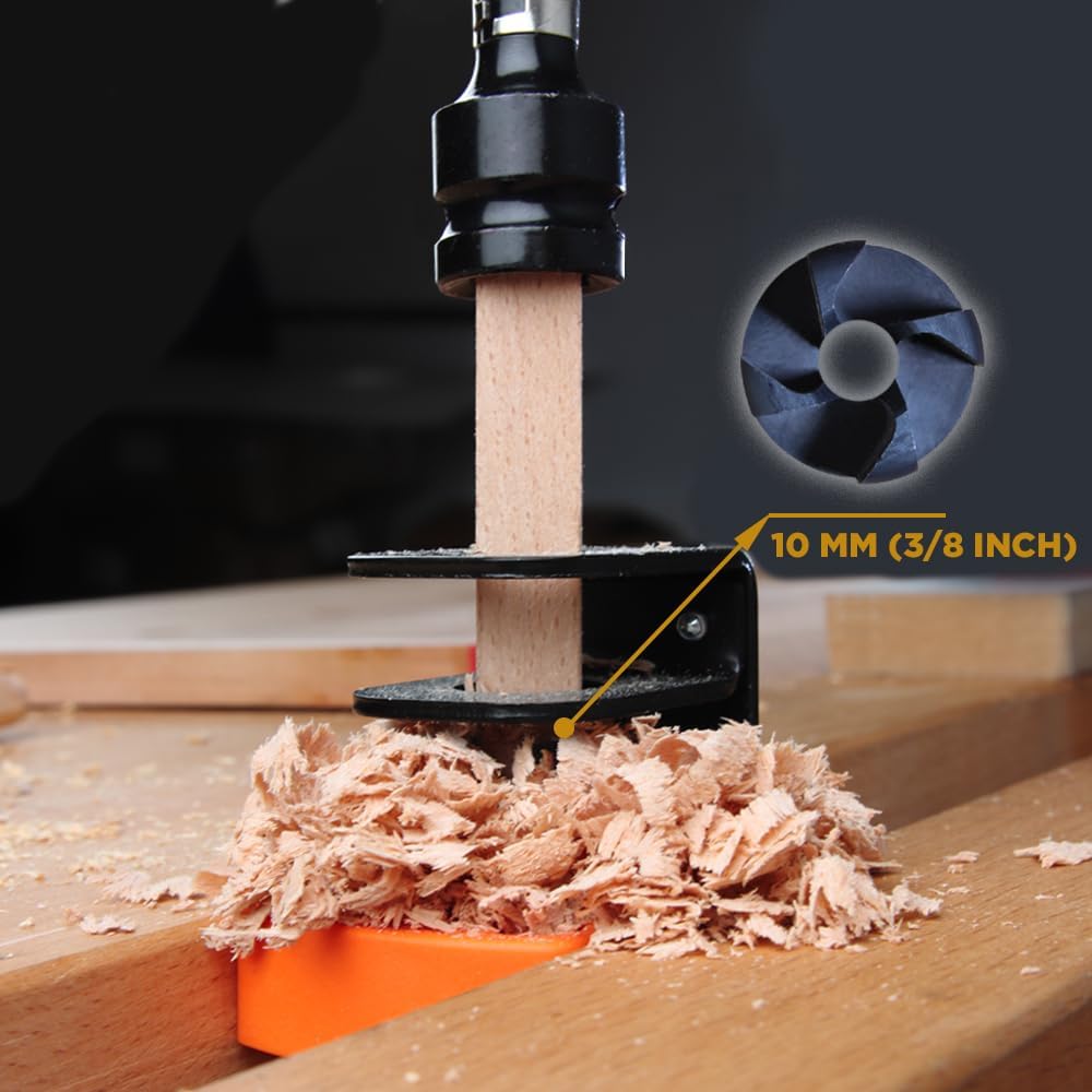 O'SKOOL Dowel Maker and Tenon Cutters with 8mm(5/16”) and 10mm(3/8”) Cutter Heads for Wood Rods and Sticks, DAB013
