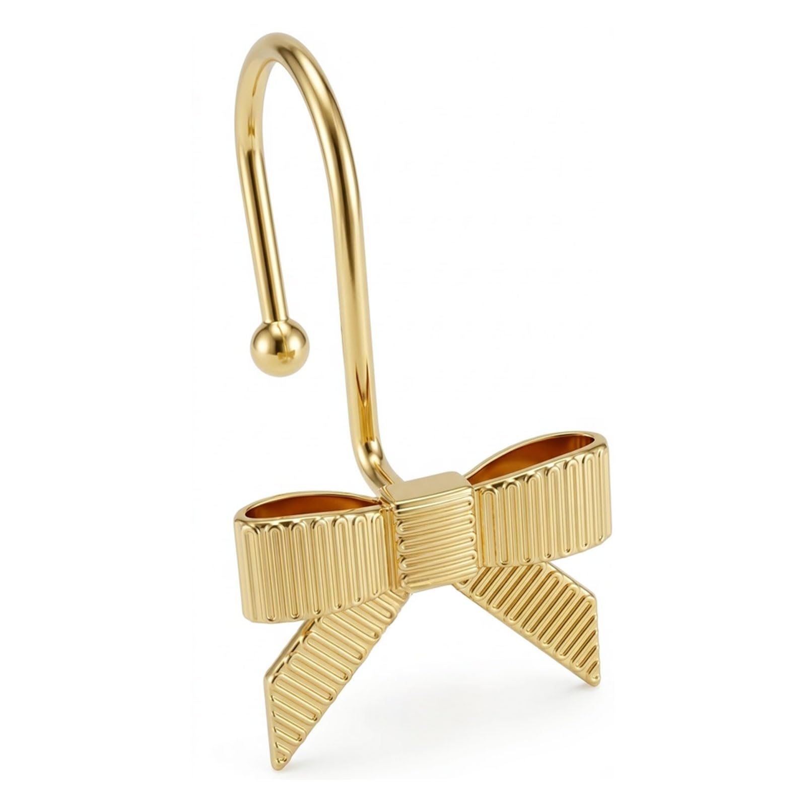Gold Bow Shower Hooks - Rustproof Bathroom Decor -1 Gold Bow Shower Hooks - Rustproof Bathroom Decor -1
