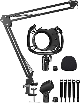 Yeti Microphone Shock Mount With Pop Filter + Yeti Boom Arm Stand
