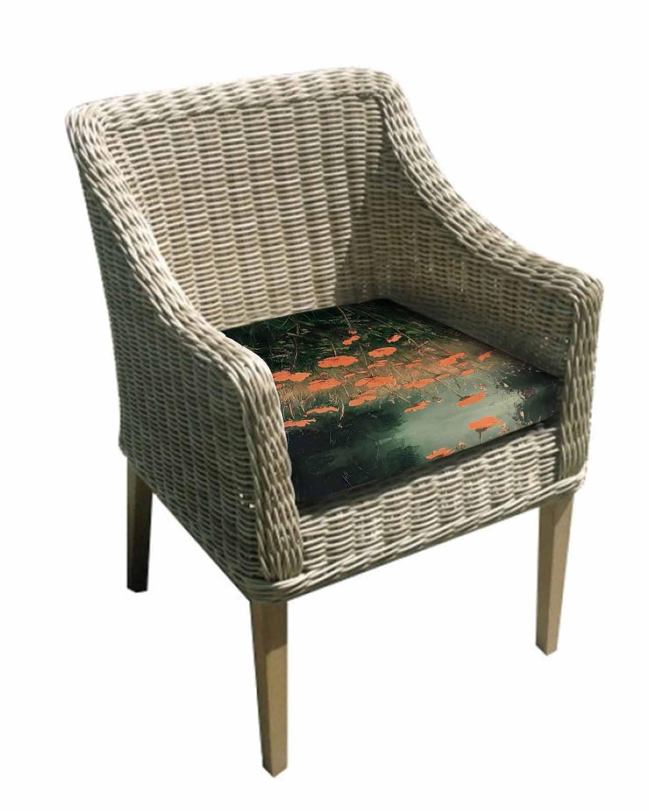 Hokiten Red Spring Floral Outdoor Cushion Chair Cover Set of 2 - Waterproof Couch Seat Covers, Modern Oil Painting Botanical Patio Furniture Protector Cushions Slipcovers for Sofa/RV, 24