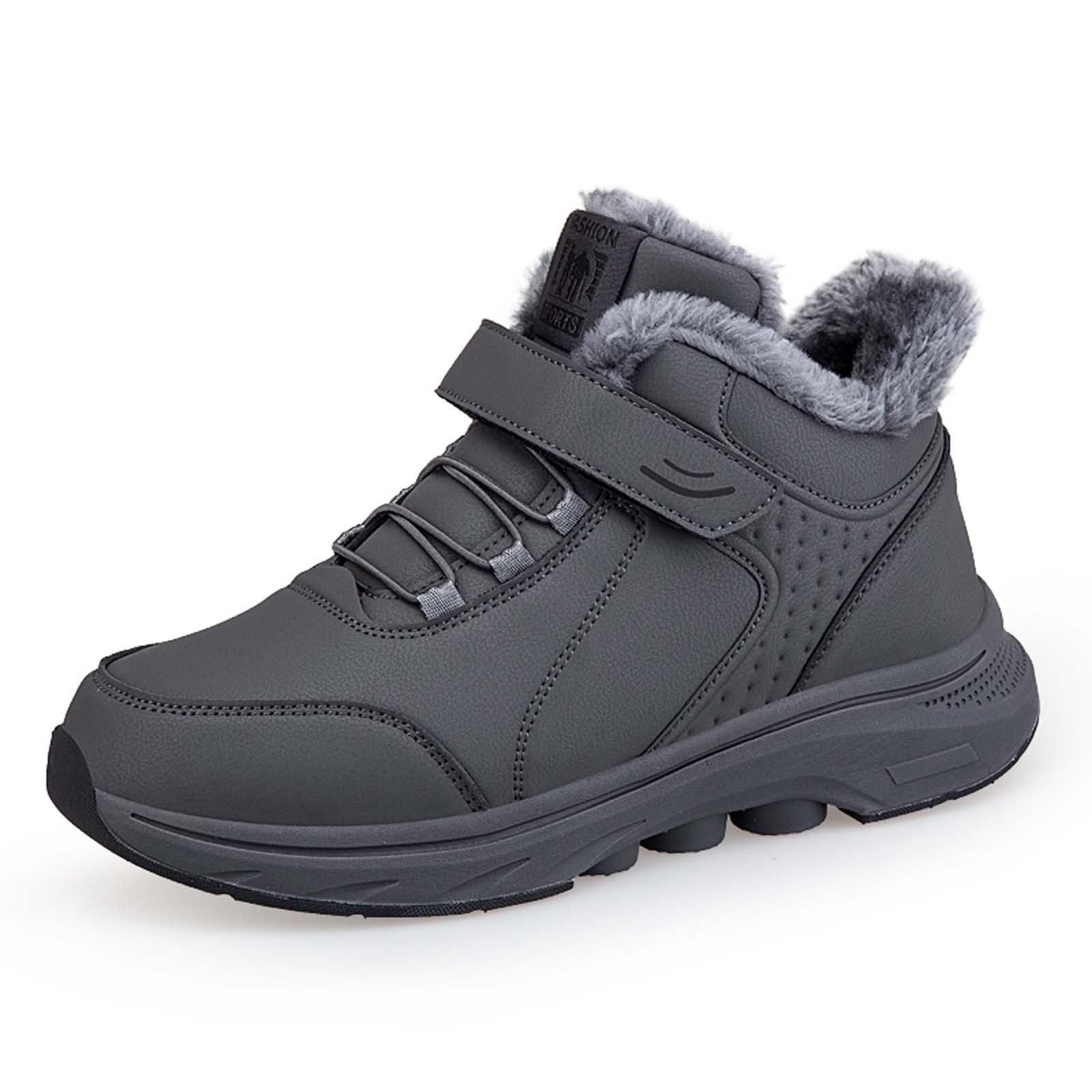Stivaletti con Pelo Donna 2026 Stivali Invernali Foderati In Pile, Scarpe da Passeggio Spesse Foderate Mamma Slip Pioggia Uomo Pelliccia