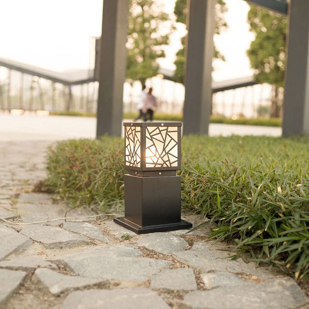 Luces Solares De Seguridad Led para Exteriores, Luces Solares para Cercas, Farola De Jardín, Farola Solar Led/Impermeable, Iluminación Exterior, Farola Moderna para Pilar(15 * 21 * 60Cm)