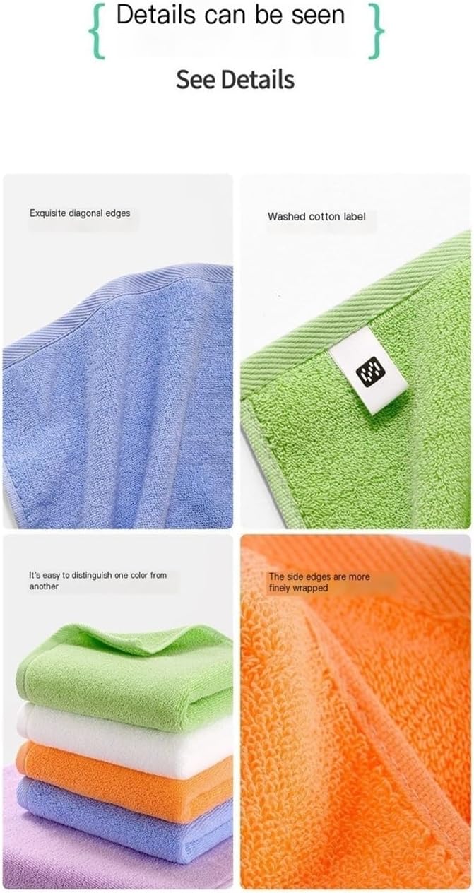 3-Pack Solid Color Cotton Towels, Soft Absorbent Bath Towels for Home(Blue)