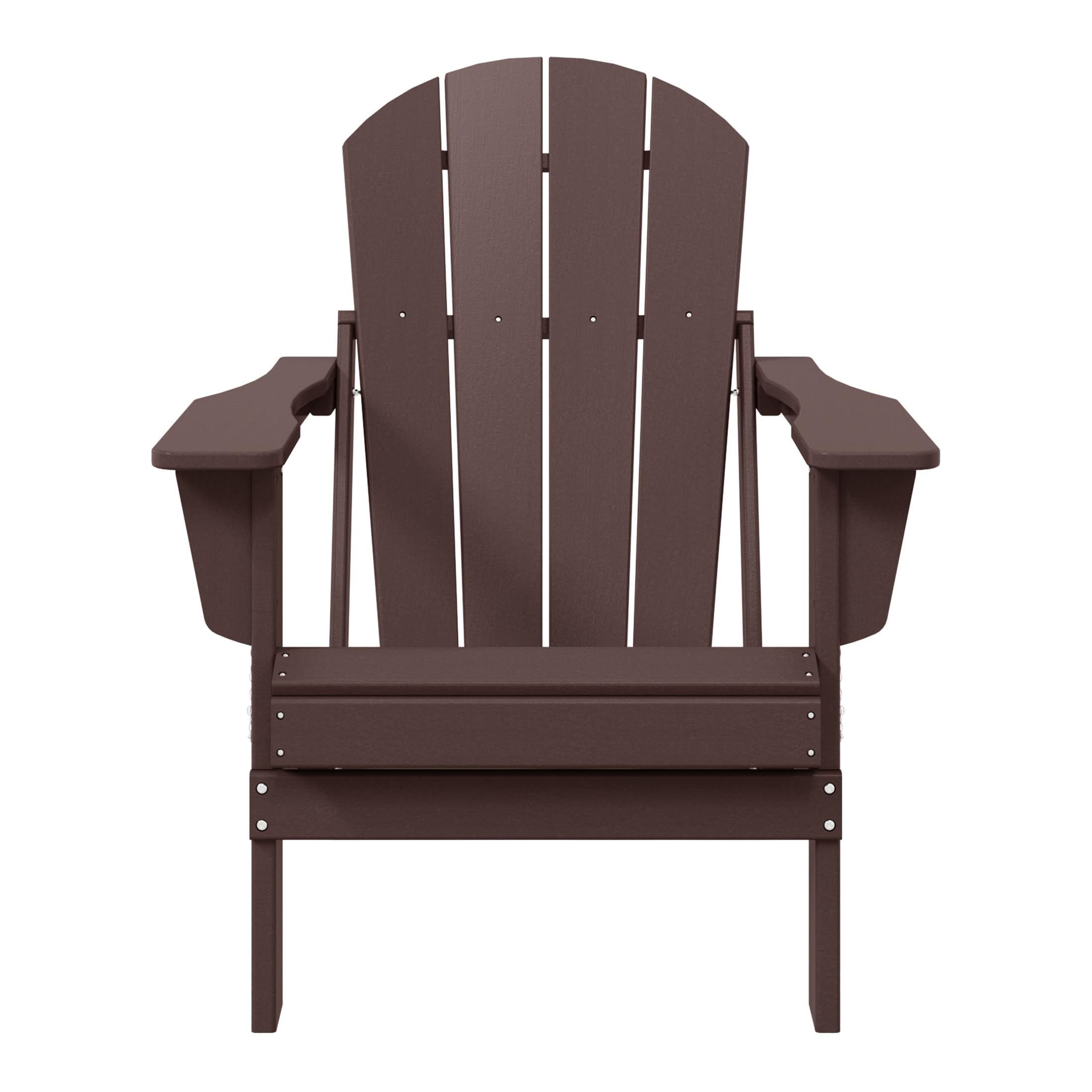 WestinTrends Malibu HDPE Outdoor Patio Folding Poly Adirondack Chair, Dark Brown