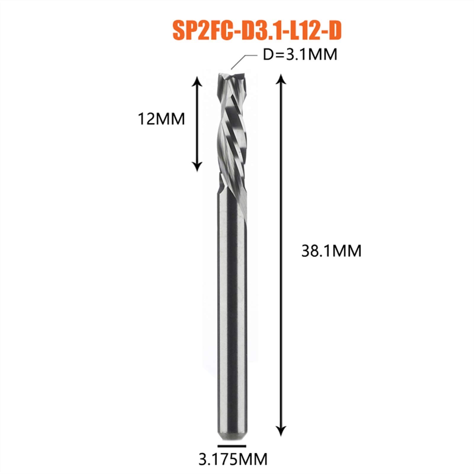 Xuulan Xianglaa-Router Bit, Kompression Fräser Holzwerk Zwei Räuten Spiralkarbid Fräswerkzeug CNC Router Holz End Mühle Fräser Bits, hohe Qualität