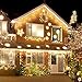 Blingstar Icicle Lights 32.8Ft 300 Led 8 Modes Christmas Lights Plug in Warm White String Lights for Christmas Wedding Party Home Garden Bedroom Indoor Outdoor Decoration
