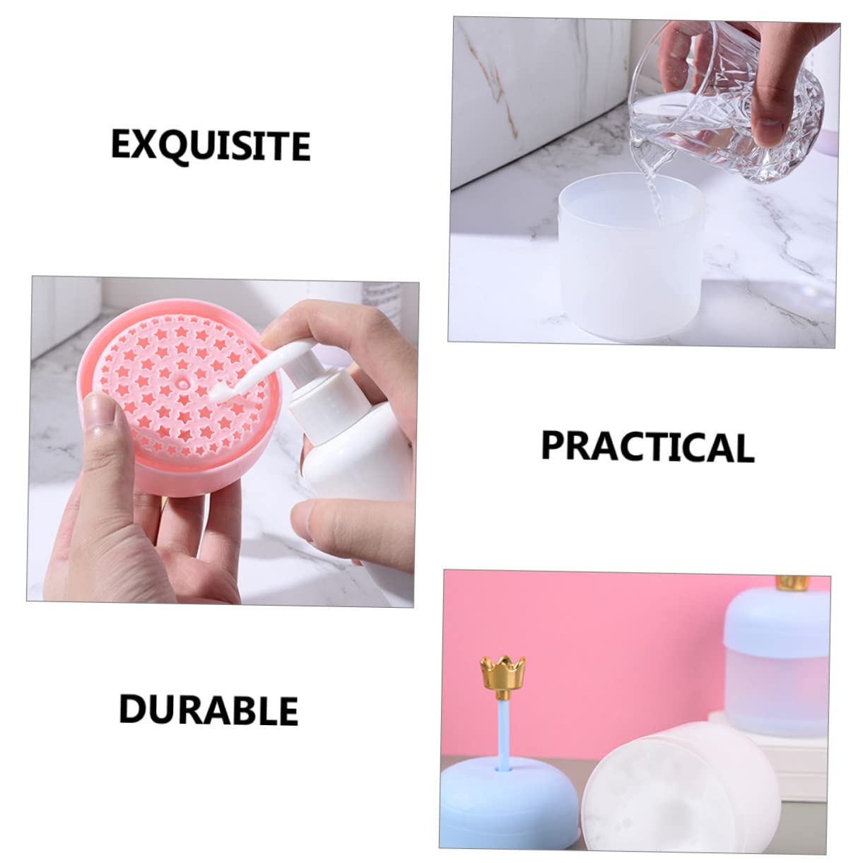 WOONEKY 4piezas Dispositivo De Espuma Facial Fácilmente Burbujas Ligero y Compacto