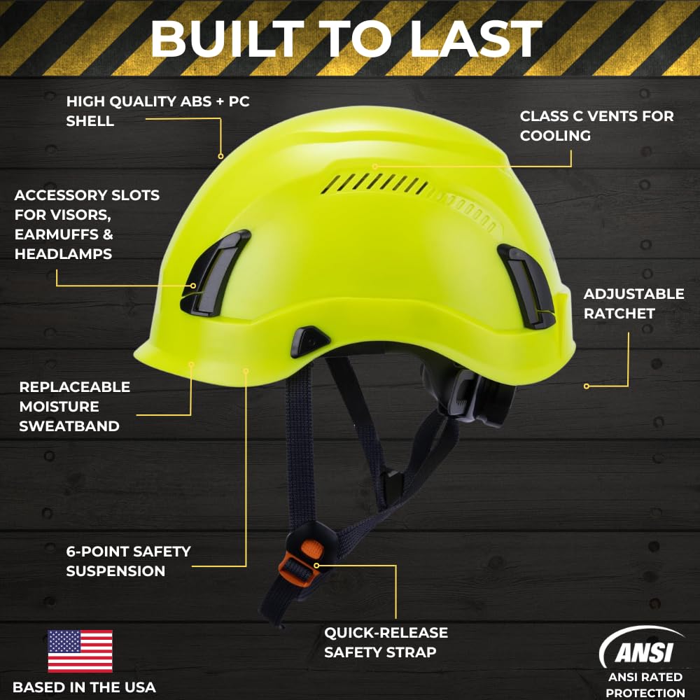 ansi approved bike helmets Ascend Work Helmet Z89.1/CE 12492 rated & Certified (XS~L) Custom logo Type 2 vented safety helmet (Class C) designed for construction Camp Ares ANSI Certified Helmet