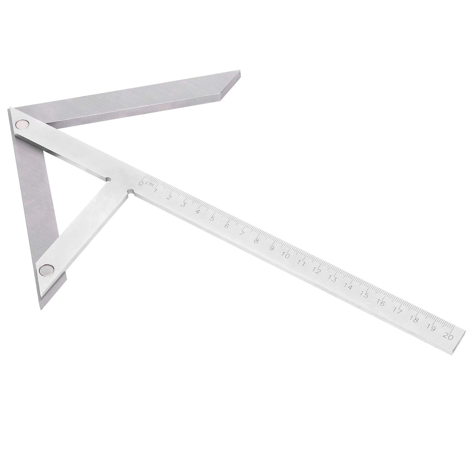Transportador de calibre de ángulo Buscador central de acero inoxidable de alta precisión con estuche de cuero para carpintería Metalurgia Herramienta de medición de 200x15